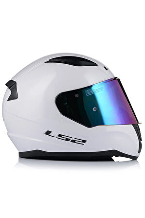 Rapıd 2 Beyaz Fullface Motosiklet Kaskı Gökkuşağı Camlı