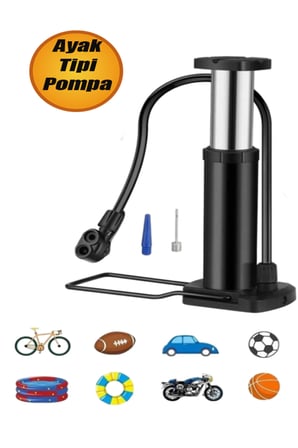 Küçük Ayak Tipi Pompa Tekli Teker Bisiklet Top Bot Motor Lastik Şambrel Şişirme Pompası 1 Adet