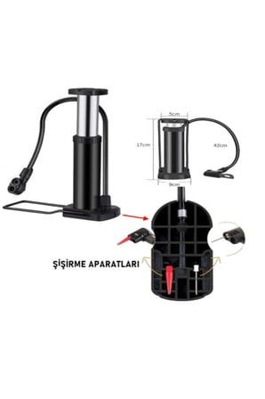 Küçük Ayak Tipi Pompa Tekli Teker Bisiklet Top Bot Motor Lastik Şambrel Şişirme Pompası 1 Adet