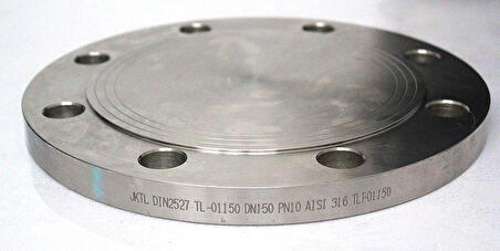 316 Kalite DN150 Kör Flanş 6'' PN10 DIN2527 Paslanmaz Çelik Flange 168,3mm Jktl Uyumlu Gemi Tesis