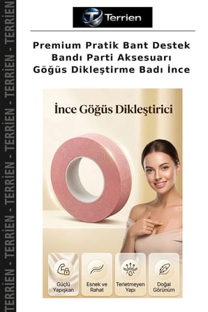 Premium Pratik Bant Destek Bandı Parti Aksesuarı Göğüs Dikleştirme Badı İnce