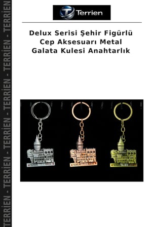 Delux Serisi Şehir Figürlü Cep Aksesuarı Metal Galata Kulesi Anahtarlık