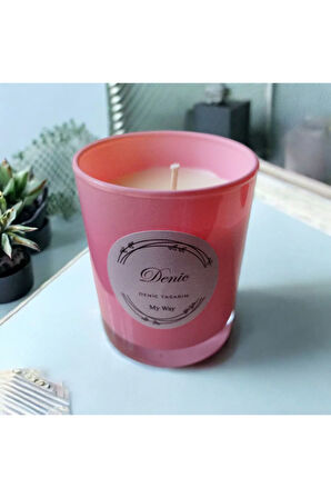 Kokulu Mum-Pembe Cam Bardak-Mayy Wayy 9*7 Çap