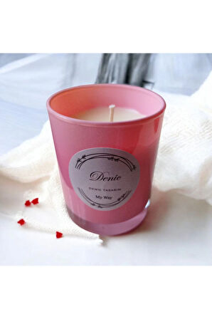 Kokulu Mum-Pembe Cam Bardak-Mayy Wayy 9*7 Çap