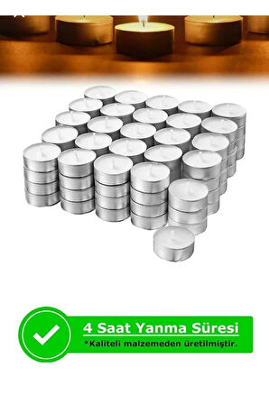 100'lü Tea Light Beyaz Mum 11 Gr.