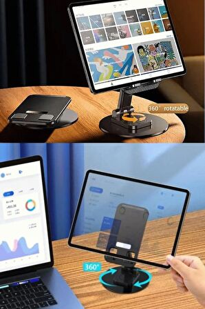 qasul Yüksek Kaliteli Katlanabilir 360 Dönebilen Ayarlanabilir Telefon Tutucu Masa Üstü Tablet Standı