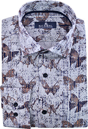 Erkek Dijital Baskı %100 Pamuk Gömlek