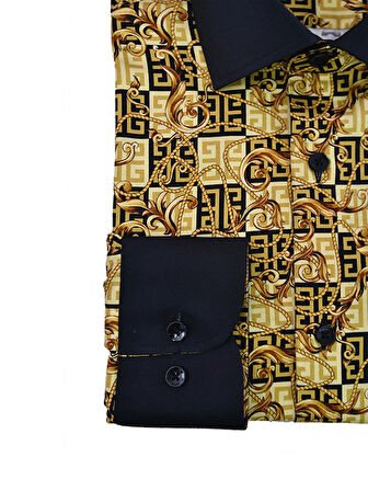 Erkek Dijital Baskılı %100 Pamuk Gömlek