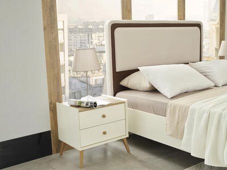 Terra Modern Yatak Odası Takımı - 6 Kapaklı Gardırop, Şifonyer, Ayna  2 Komodin ve 160x200 Karyola + Başlık Seti (Yatak Hariç)