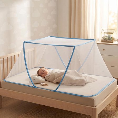Portatif Bebek ve Çocuk Sinek Koruyucu Cibinlik Tül (50x125 cm) – Katlanabilir Beşik ve Yatak Tülü