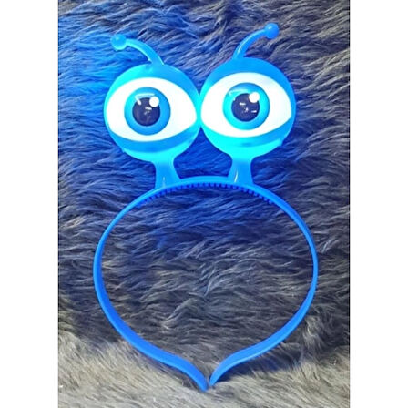 Led Işıklı & Pilli Uzaylı Göz Parti Tacı Mavi Renk