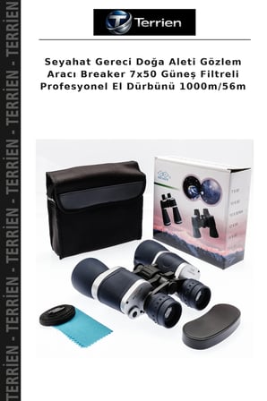 Seyahat Gereci Doğa Aleti Gözlem Aracı Breaker 7x50 Güneş Filtreli Profesyonel El Dürbünü 1000m/56m