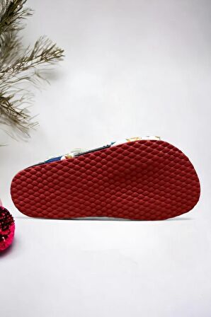 Beyaz Lacivert Dinazor Desenli Erkek Çoçuk Sandalet