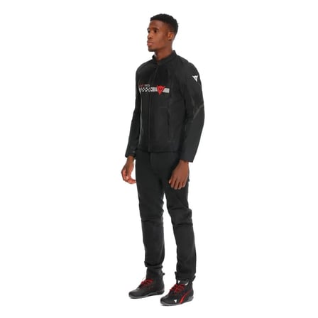Dainese Herosphere Air Tex Mont Siyah Beyaz Çizgili Kırmızı