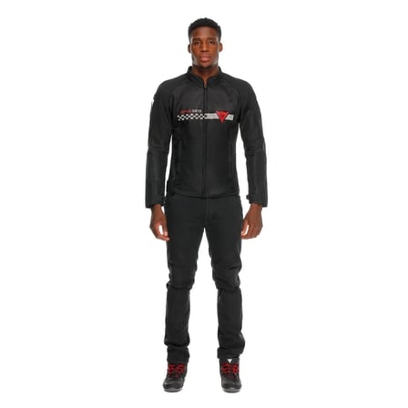 Dainese Herosphere Air Tex Mont Siyah Beyaz Çizgili Kırmızı