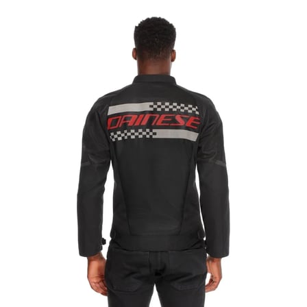 Dainese Herosphere Air Tex Mont Siyah Beyaz Çizgili Kırmızı