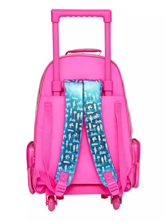 Smiggle - Barbie Çekçekli Işıklı Tekerlekli Çanta