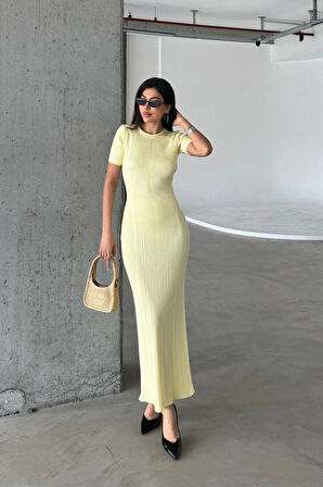 Düz Formlu Triko Maxi Elbise DNV-000134
