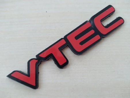 VTEC LOGOSU (2 ADET) KIRMIZI HONDA (VTEC LOGO) VTEC ARMASI, VTEC YAZISI