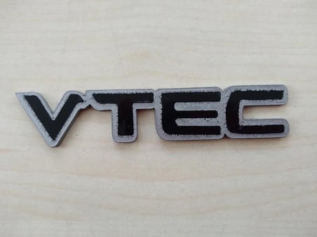 VTEC LOGOSU (2 ADET) GRİ HONDA (VTEC LOGO) VTEC ARMASI, VTEC YAZISI