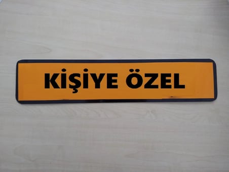 KİŞİYE ÖZEL DEKOR PLAKA SARI (52x11,5cm) Cam İçi Dekor LEVHA, DEKOR PLAKA