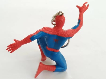 Spiderman Anahtarlık (Lisanslı) Elastik (Spiderman Maskot) Örümcek Adam Anahtarlığı