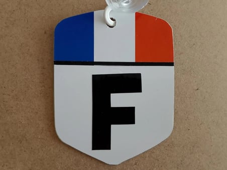 FRANSA VANTUZLU (2 ADET) CAM SÜSÜ (10x7,5CM) F LOGOSU DEKOR LEVHA, ASMA SÜS