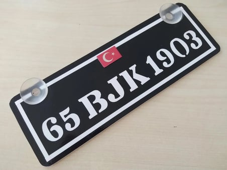 34 BŞK 1903 DEKOR PLAKA - kişiye özel (22x7,5cm) vantuzlu Dekor Levha