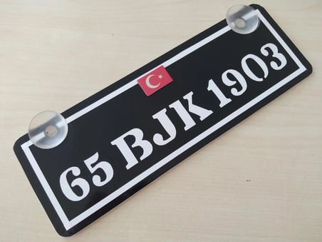 34 BŞK 1903 DEKOR PLAKA - kişiye özel (22x7,5cm) vantuzlu Dekor Levha