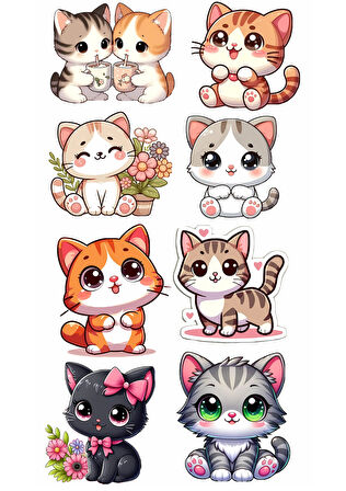 Yenilebilir Şekerli Kağıt Baskısı Cupcake ve Pasta Resim Baskı Kedi Temalı 40