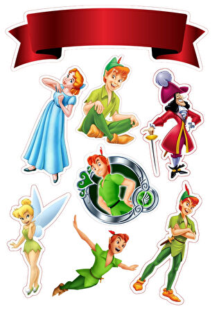 Yenilebilir Şekerli Kağıt Baskısı Cupcake ve Pasta Resim Baskı Tinkerbell Temalı 86