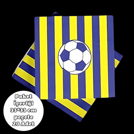 Sarı Lacivert Taraftar Peçete 33*33 cm 20 Adet
