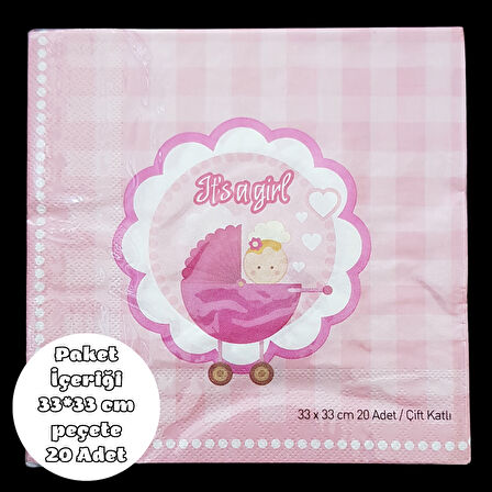It's a Girl Peçete 33*33 cm 20 Adet
