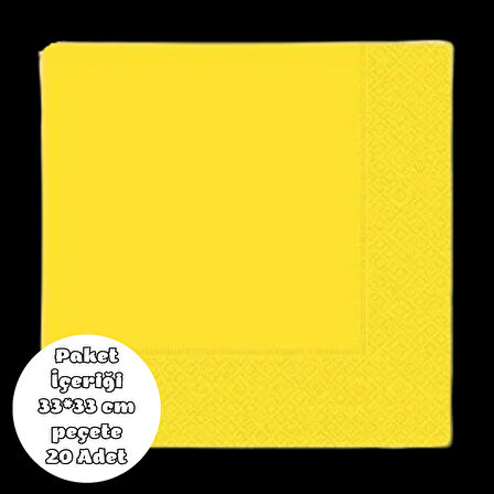 Sarı Peçete 33*33 cm 20 Adet