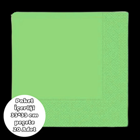 Yeşil Peçete 33*33 cm 20 Adet