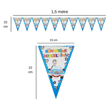 Sünnetime Hoşgeldiniz Flama Bayrak Set Süs