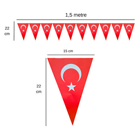 Türk Bayrağı Flama Bayrak Set Süs