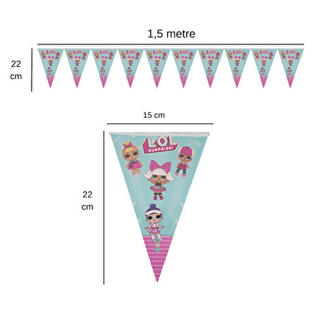 Lol Bebek Temalı Flama Bayrak Set Süs