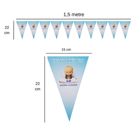 İyiki Doğdun Baby Boss Temalı Flama Bayrak Set Süs