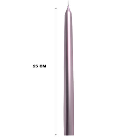 Pembe Renkli Şamdan Mum 10 Lu Paket 25 cm