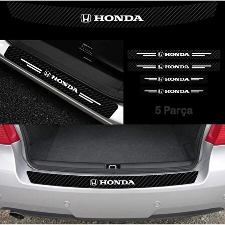 Honda Accort İçin Uyumlu Aksesuar Oto Bağaj Ve Kapı Eşiği Sticker Set Karbon