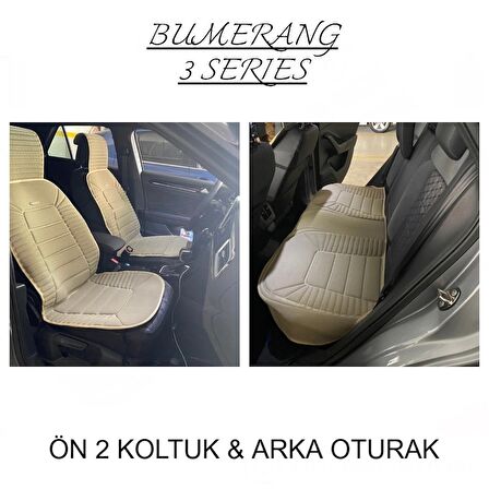 
KİA Cerato Yeni Lüks Oto Koltuk Minderi Ön 3'lü Set Bumerang Bej