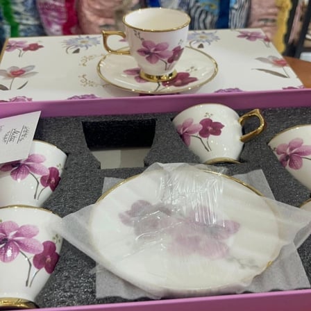 Pembe Çiçek Desenli Kutulu Fincan Takımı (6’lı) - II