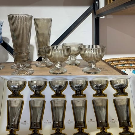 Füme Desenli Altın Yaldızlı Kadeh Seti (6’lı)