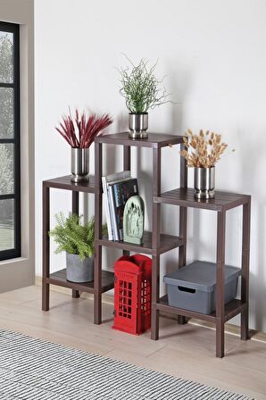 Ombeg 6 Katlı Modüler Banyo Rafı Mutfak Balkon Salon Bahçe Rafı Kitaplık Düzenleyici Organizer