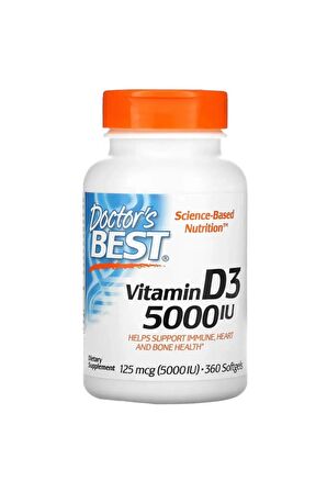 Doctor's Best Vitamin D3 VİTAMİN 125 Mcg 5,000'Ii 360 Softgels