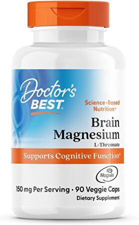 Doctors BEST Brain Magnesium L-Threonate with Magtein Supports Cognitive 90 Veggie Caps