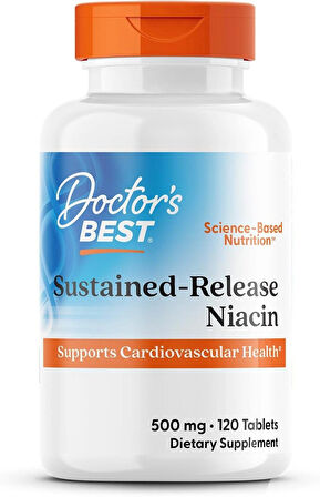 Doctors Best Sustained-Release Vitamin B3 Niacin with niaXtend Supports Heart Health 120 Veg Caps