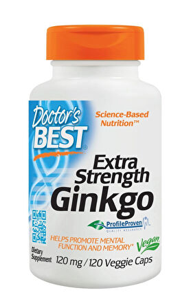 Doctor's Best Extra Potency Ginkgo 120 mg 120 Plant-Based Capsules