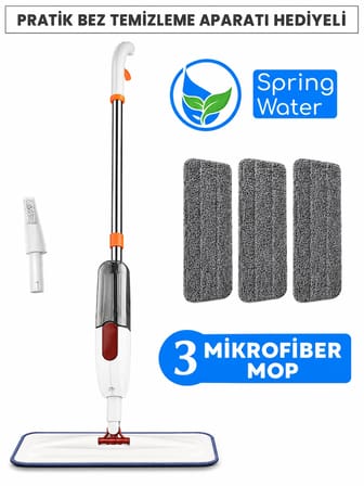 Sprey Mop 3+1 Adet Mikrofiber Mop Paspas Temizlik Seti KREM